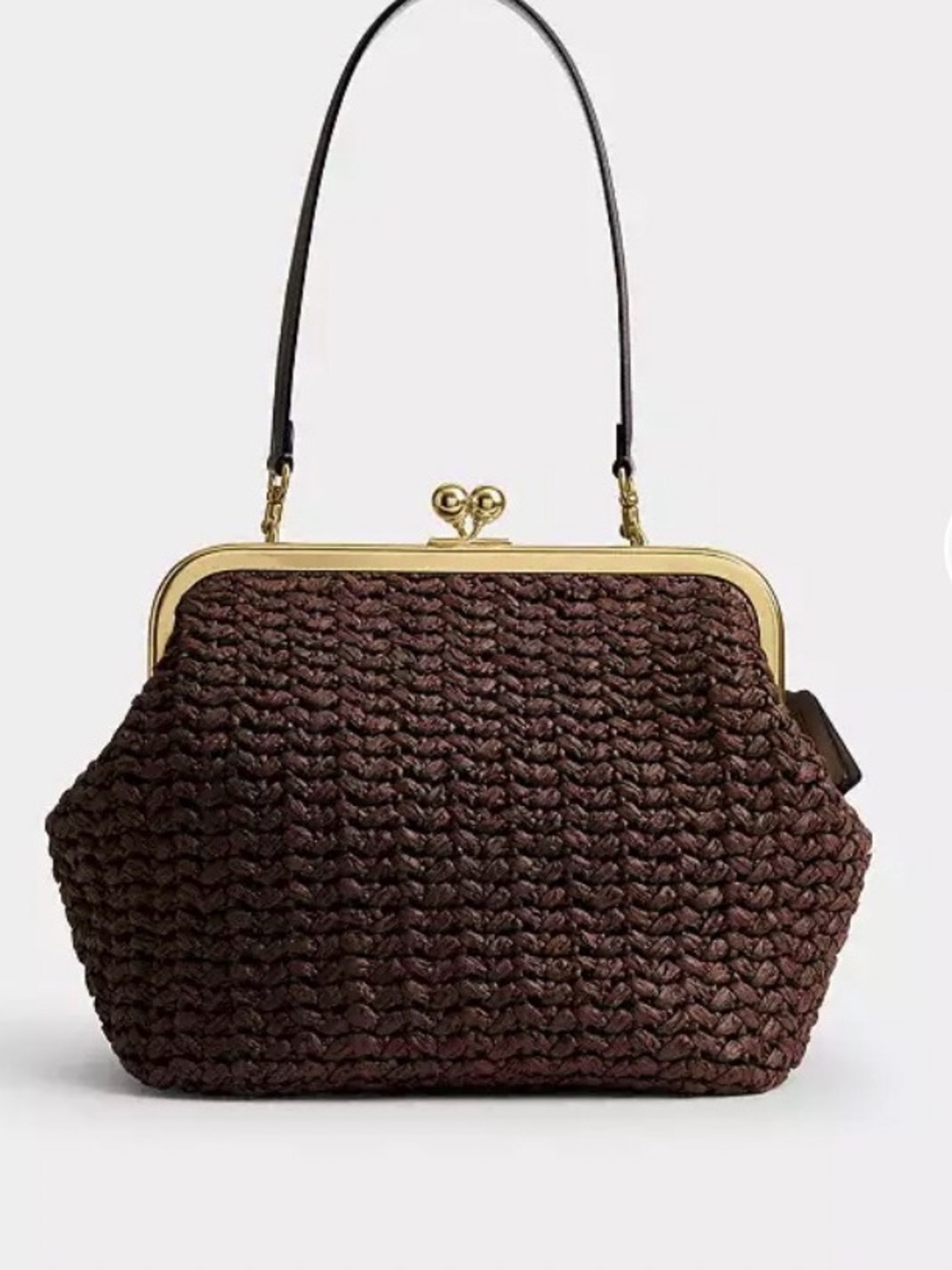 Coach Kisslock Frame Bag 27 - Brass/Maple